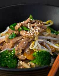 Sesame Pork And Noodle Salad