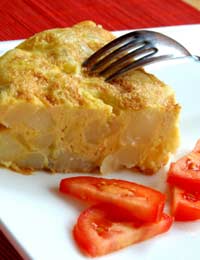 Spanish Omelette Potatoes Eggs Peas
